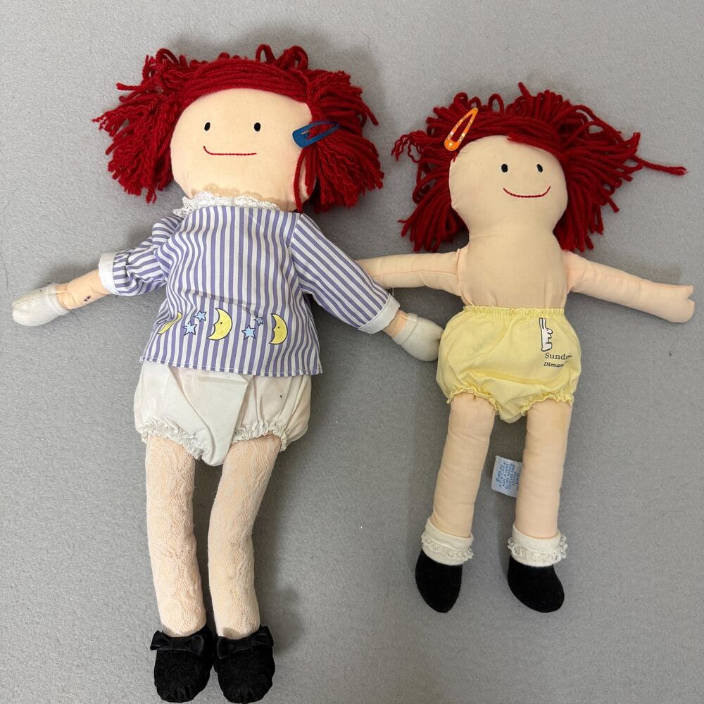 Vintage Eden Madeline Doll Lot w Clothes Accessories Trunk Case 2 Plush Dolls